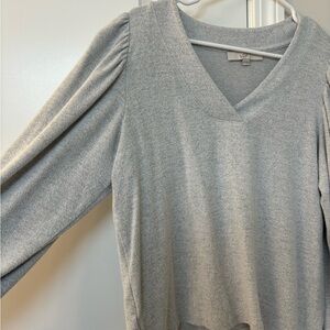 Puff Sleeve V Neck Top - Loft